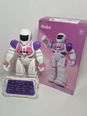 Ruko 6088 Dancing Robot Remote Control Pink & White Working Order W Box